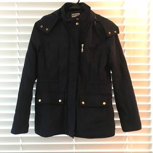 Quilted navy coat